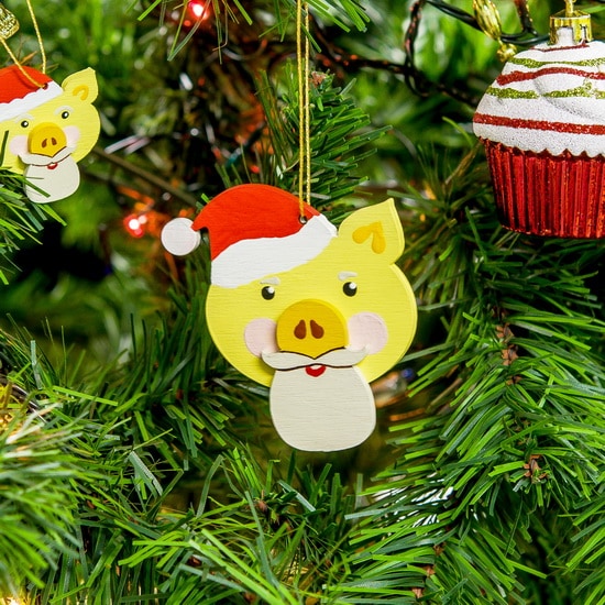 Новогодние украшения: символ 2019 года - Свин подвеска - Christmas Pig 270-1