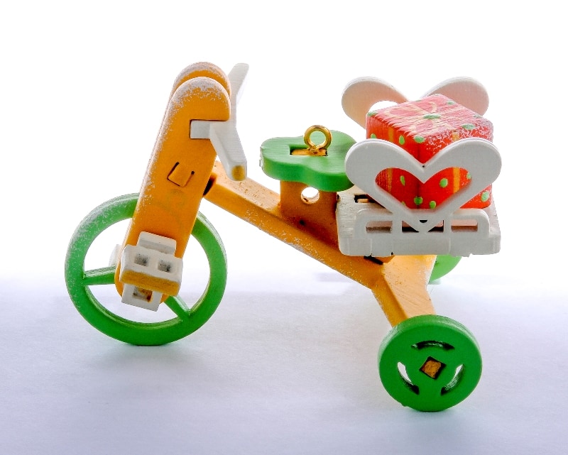 Елочная игрушка - Детский велосипед с багажником 370-1 Heart