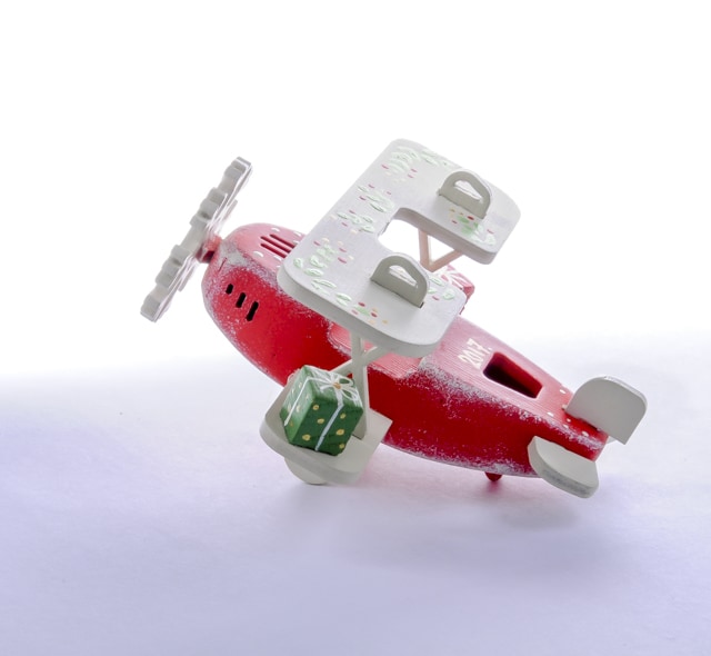 Расписная елочная игрушка: Самолет Биплан 3020