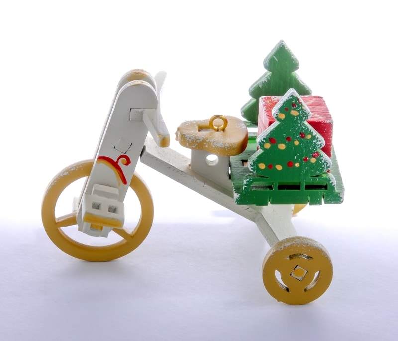 Елочная игрушка - Детский велосипед с багажником 1013 Tree