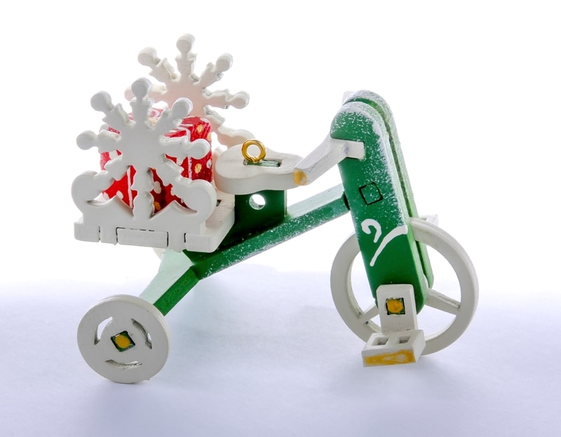 Елочная игрушка - Детский велосипед с багажником 6017 SnowFlake