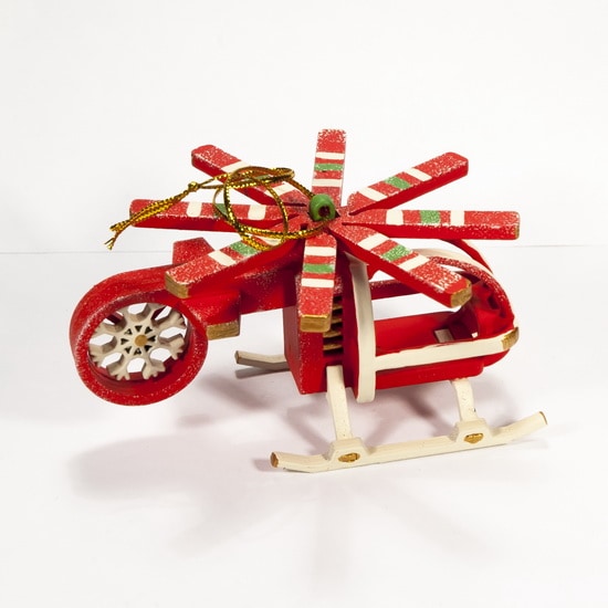 Елочные игрушки ручной работы: Вертолет малый 3020