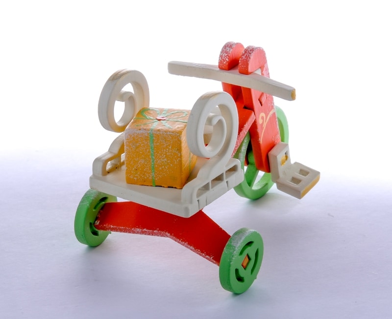 Елочная игрушка - Детский велосипед с багажником  410-3 Twirl
