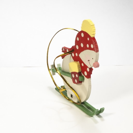 Елочная игрушка - Снеговик в шапочке 3020
